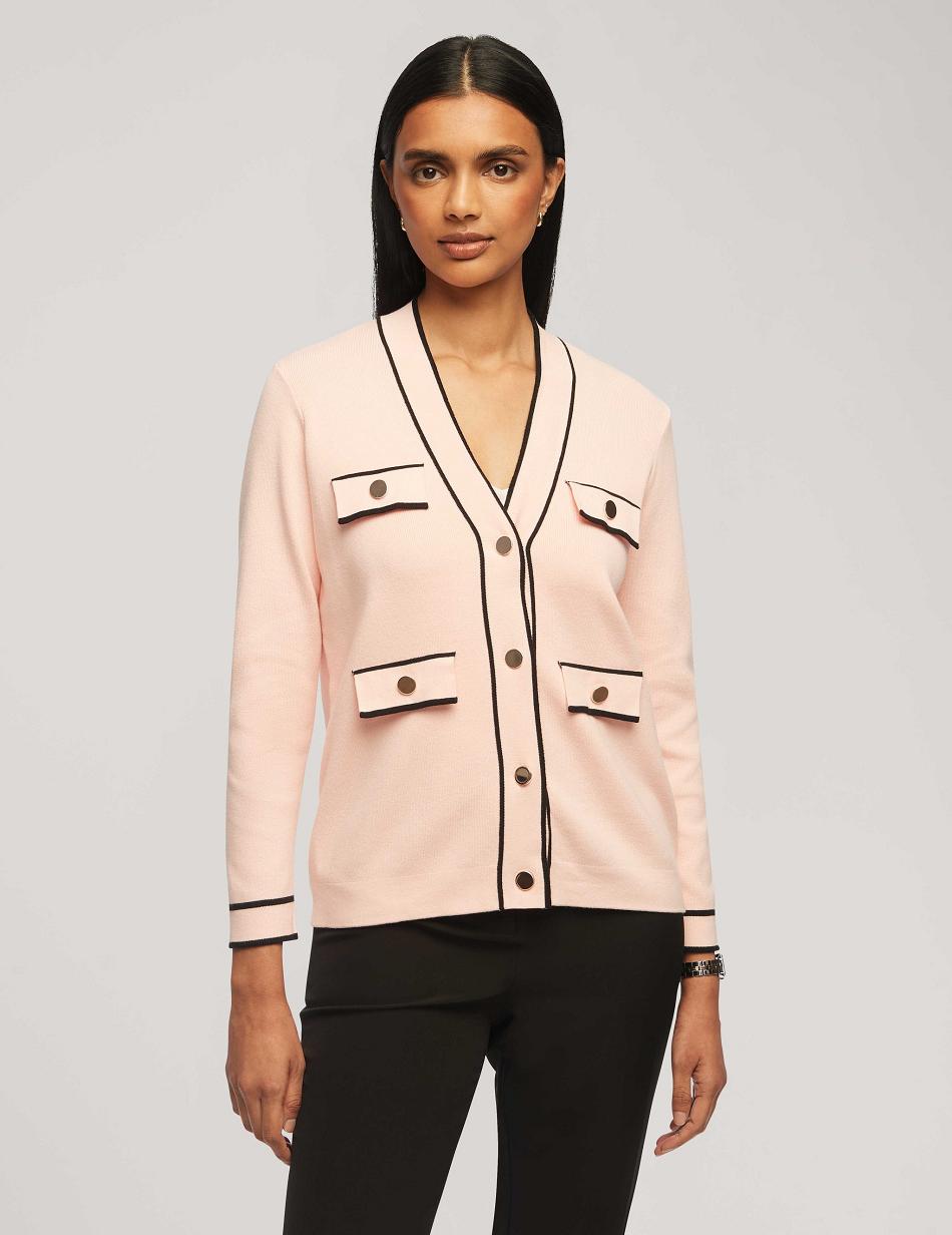 Chandails Anne Klein Cardigan With Tipped Pockets   | VAU-9269490